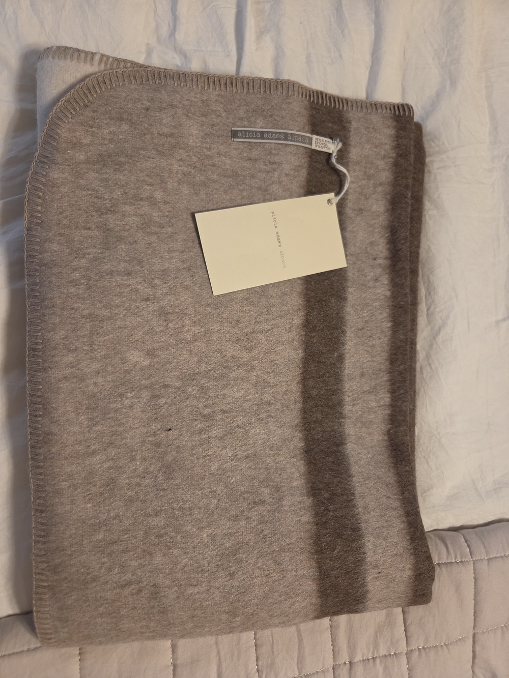Alicia Adams Alpaca Men’s Crewneck Sweater in Light Taupe
